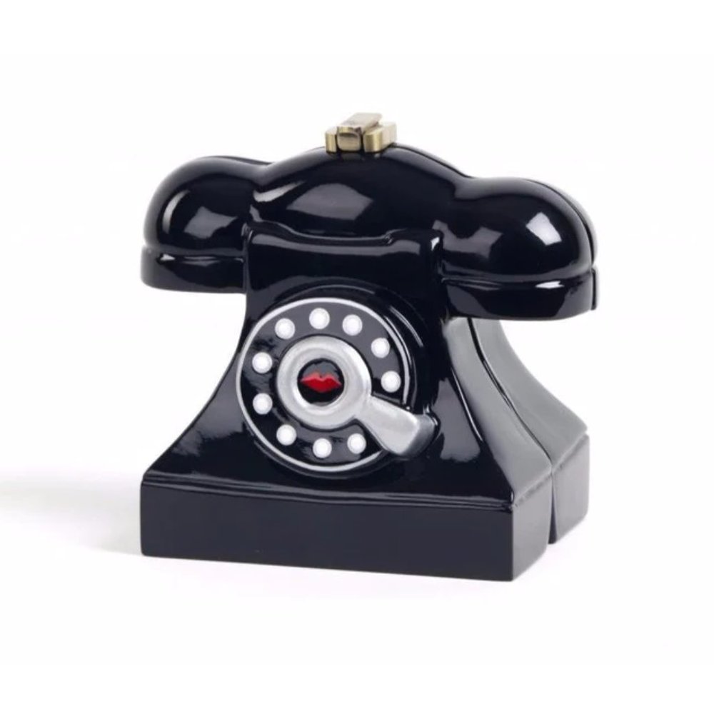 Marilyn Phone Handmade Acacia Wood Purse (Black)